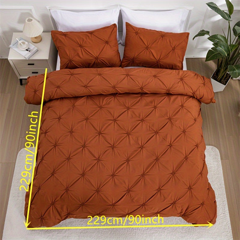 Duvet Cover Set | Quilted Texture | Breathable All-Season Comfort | Polyester