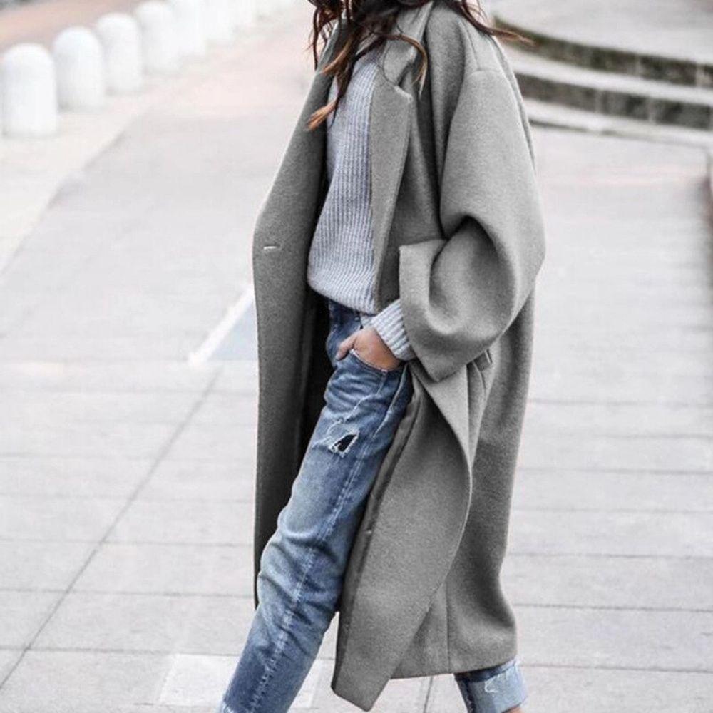 Women's Oversized Winter Coat | Calf-Length with Generous Collar | Wool Blend | Stylish Warmth