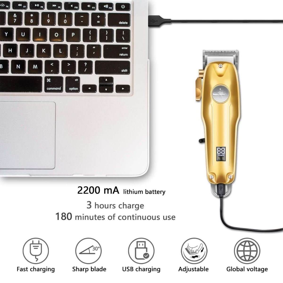 PrecisionPro Cordless Hair Clipper with Smart LED Display