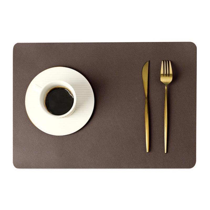 Modern Rectangle Waterproof PU Leather Placemats for Dining Table