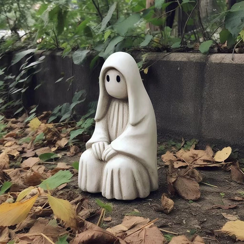 Cute Halloween Ghost Ornament Resin Decor for Spooky Seasonal Display