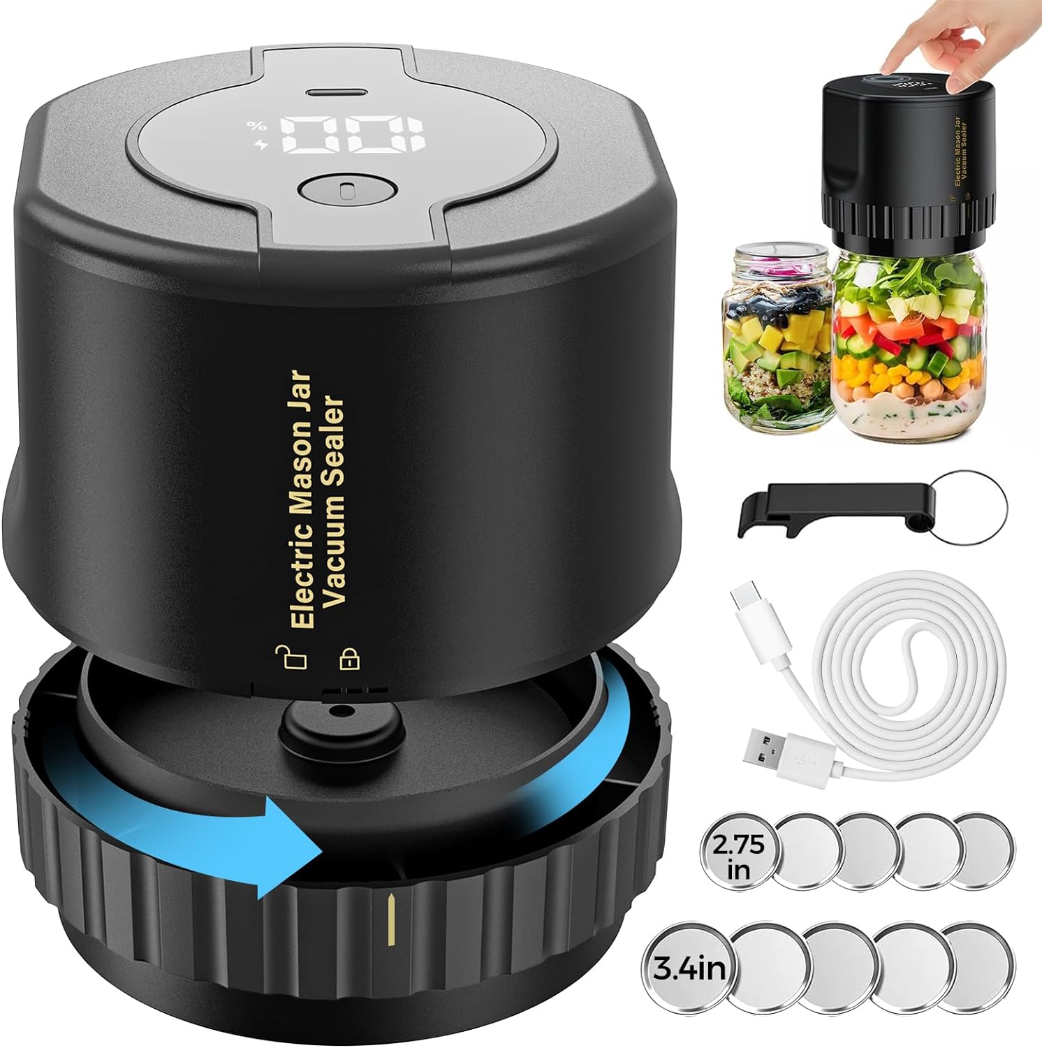 Electric Vacuum Sealer Set for Mason Jars