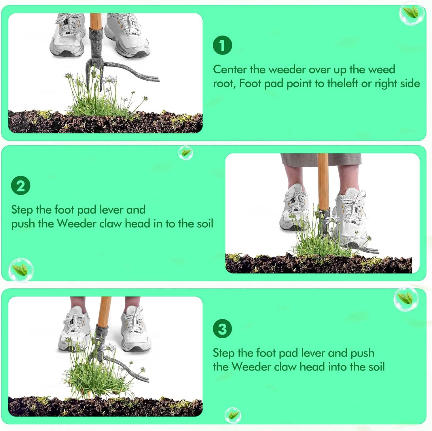 4-Prong Claw Garden Tool for Effective Weed Removal