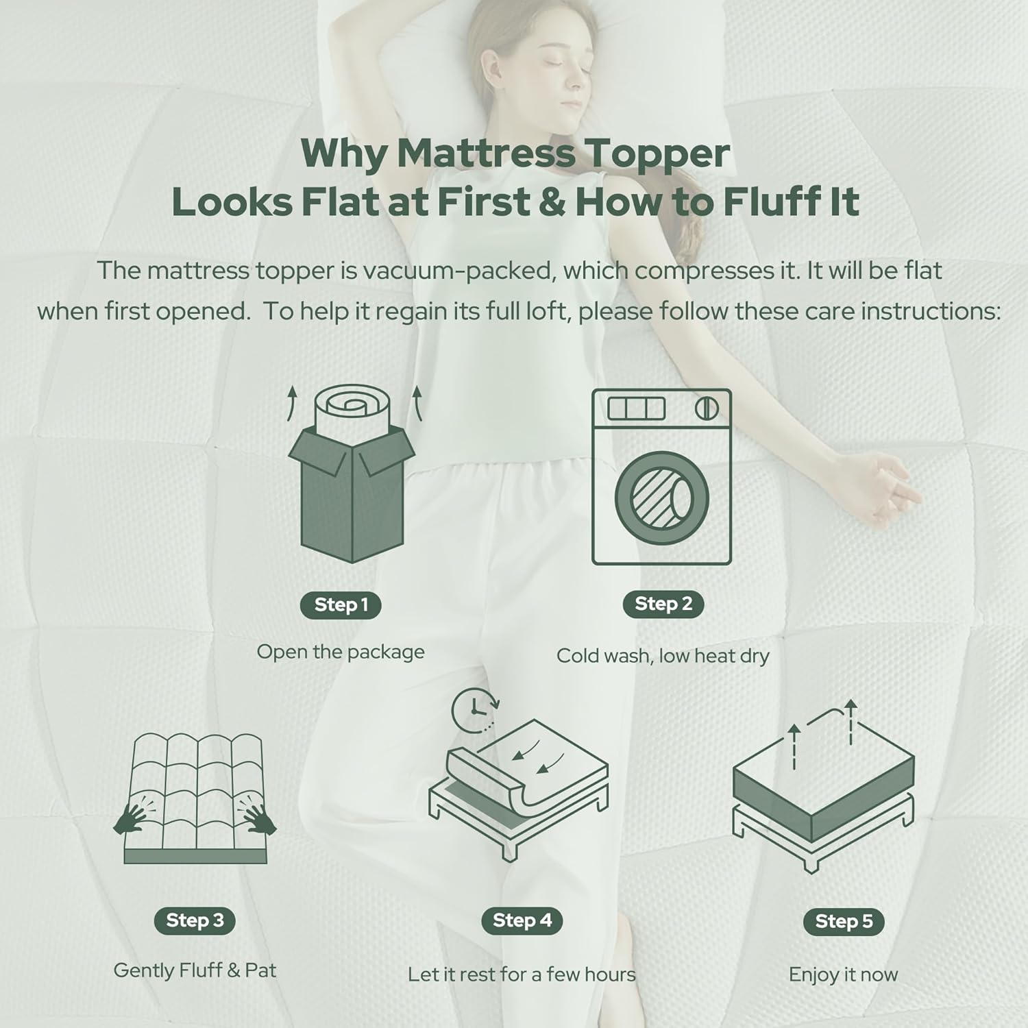 Queen Mattress Topper – Extra Thick Cooling Pad with Soft Tencel Blend for Back Pain Relief