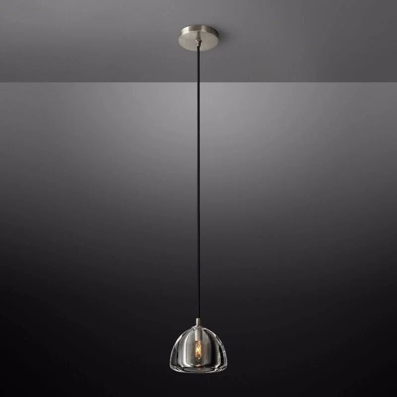 Caldero — Crystal Hemisphere Pendant Light with Solid Brass Finish
