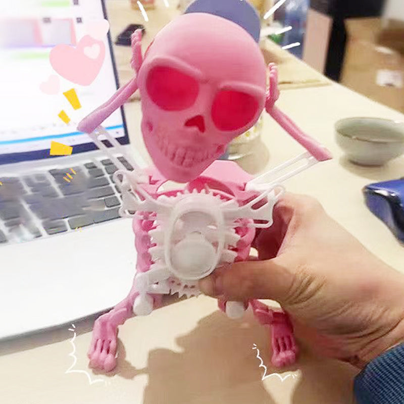 3D Printed Dancing Skeleton Halloween Decoration with Light & Sound Effects