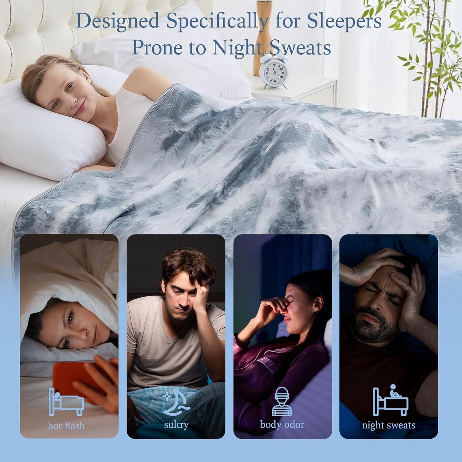 Cooling Blanket with Heat-Absorbing Material | Soft, Breathable Design for All-Year Use