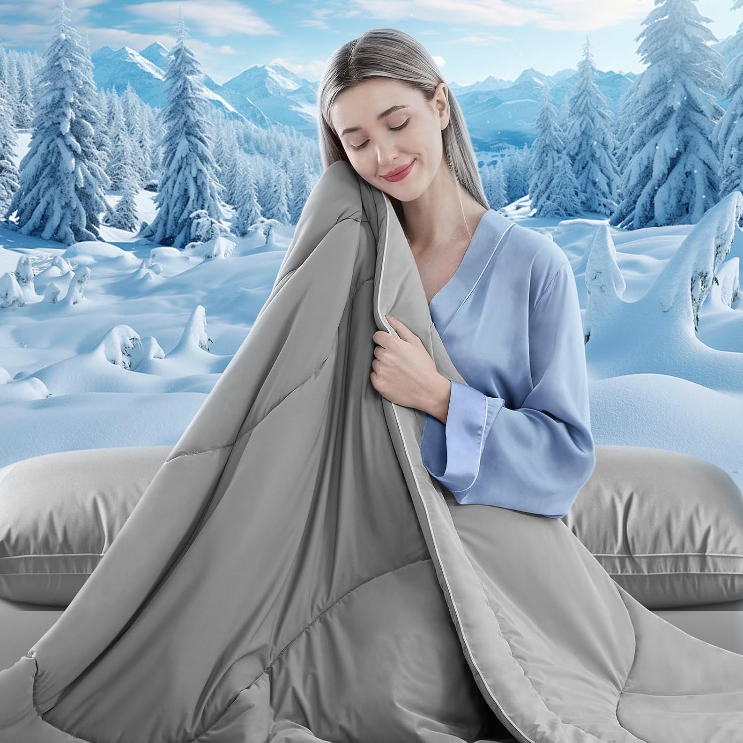 Double-Sided Cooling Blanket for Hot Sleepers | Breathable Ice Fabric