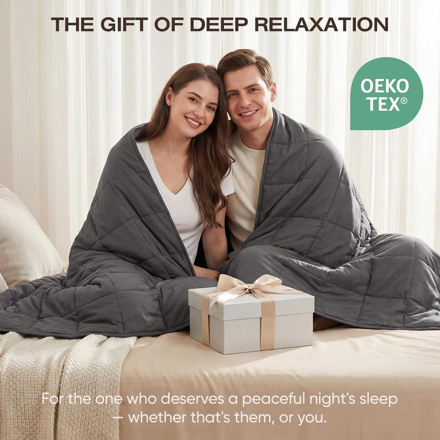 Cooling Weighted Blanket for Adults with Glass Beads - Soft and Breathable