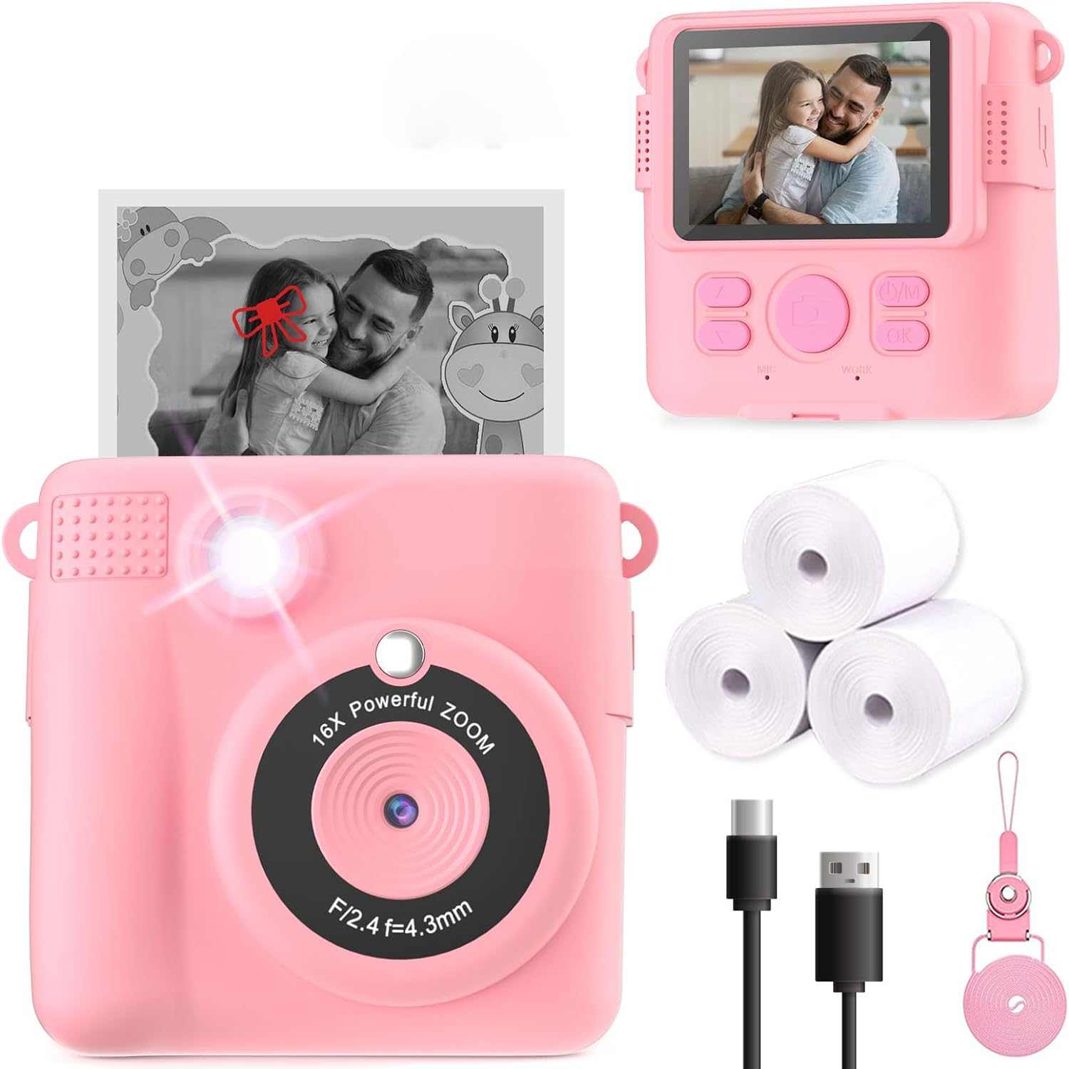 Portable Instant Photo Camera for Creative Kids
