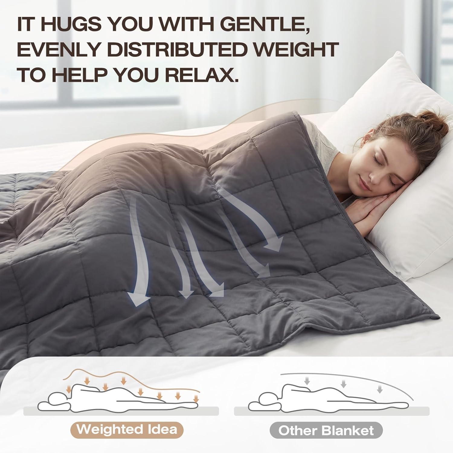 Cooling Weighted Blanket for Adults with Glass Beads - Soft and Breathable