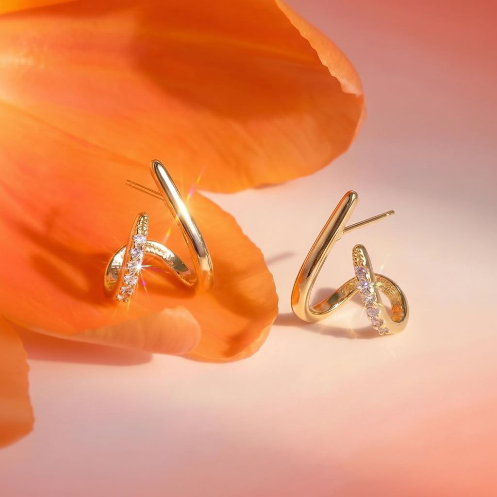 Stylish Gold X-Shaped Stud Earrings for Any Occasion