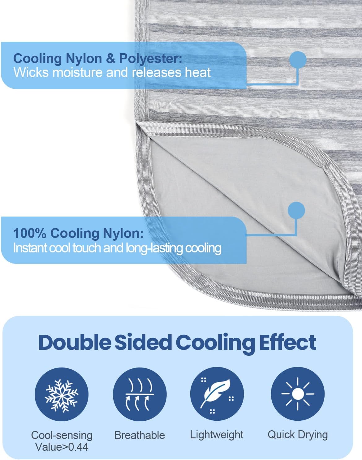 Lightweight Double-Sided Cooling Blanket for Hot Sleepers – Breathable Summer Throw