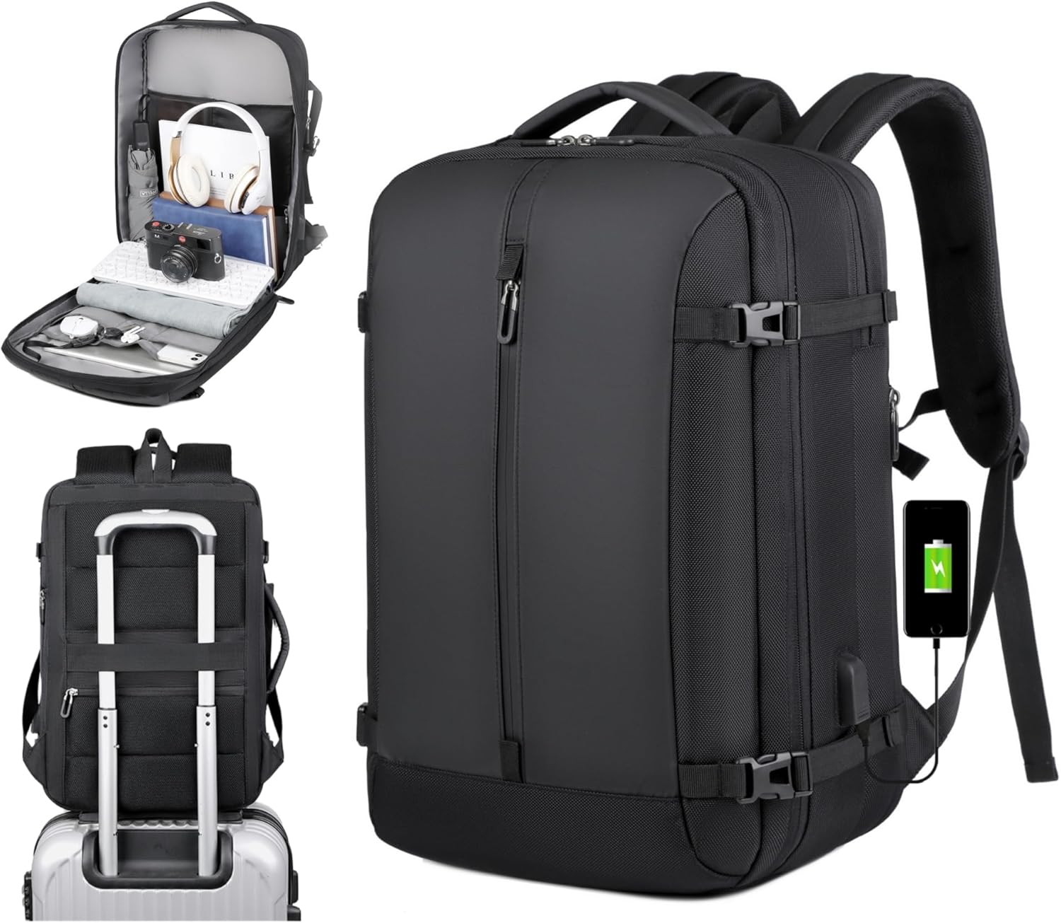 40L Versatile Waterproof Travel Backpack with USB Charging