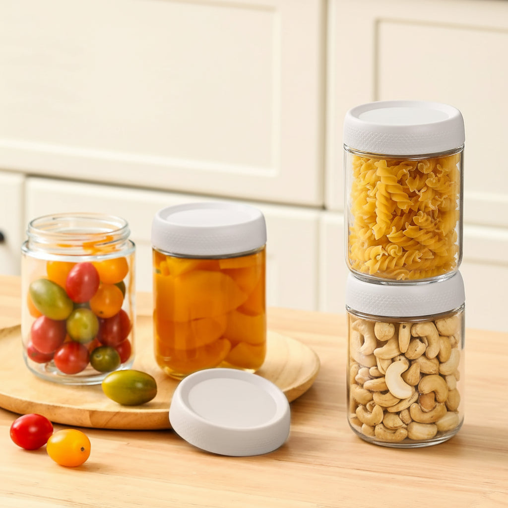 Space-Saving Glass Storage Containers with Secure Lids