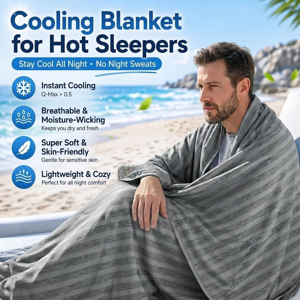 Cooling Blanket with Arc-Chill Technology - Lightweight Summer Throw for Hot Sleepers