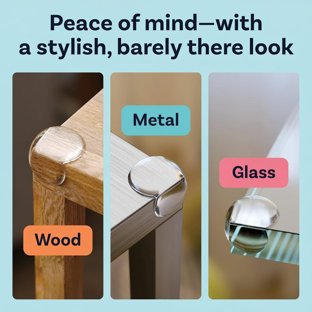 Invisible Edge Protectors for Child Safety, Sturdy PVC, Easy Setup