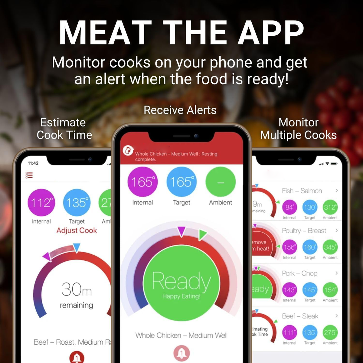 Smart Wireless Meat Cooking Thermometer