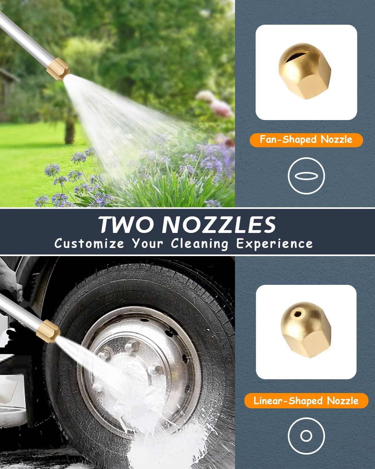 Effortless High-Pressure Nozzle for Garden Hoses
