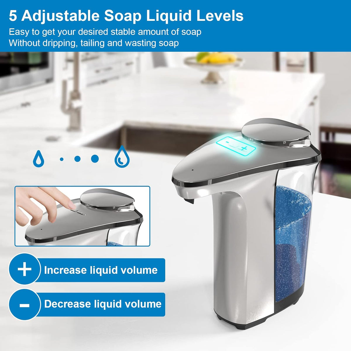Touchless Automatic Soap Dispenser for Kitchen and Bath