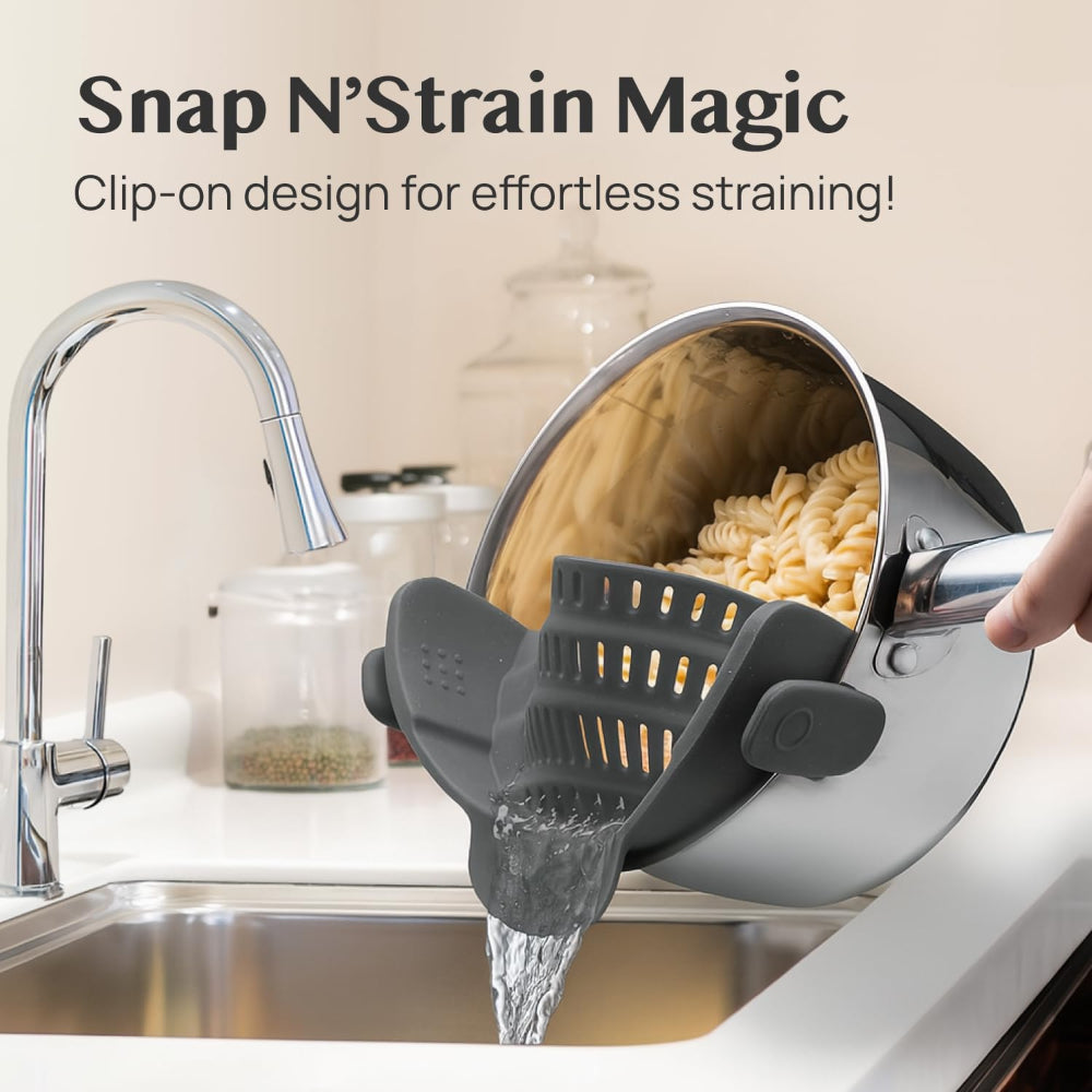 Innovative Clip-On Kitchen Strainer for Effortless Draining