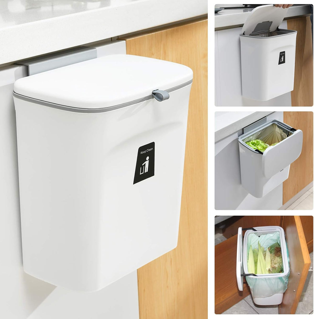 Compact 2.4-Gallon Kitchen Compost Container for Easy Disposal