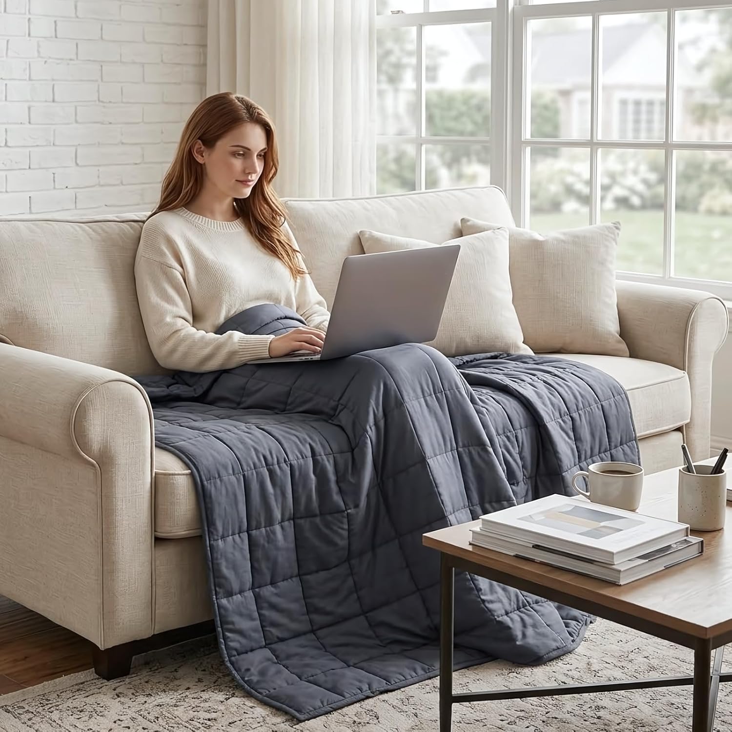 Cooling Weighted Blanket for Adults | Breathable All-Season Comfort