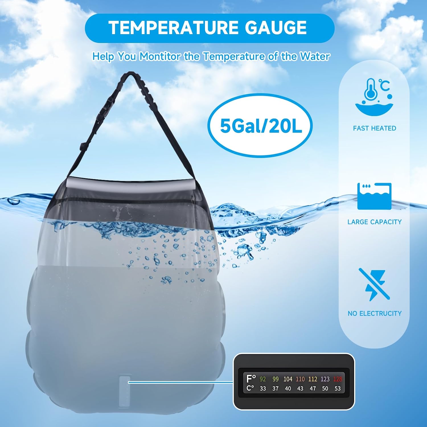 Camping Shower Bag - Portable Outdoor Water Storage
