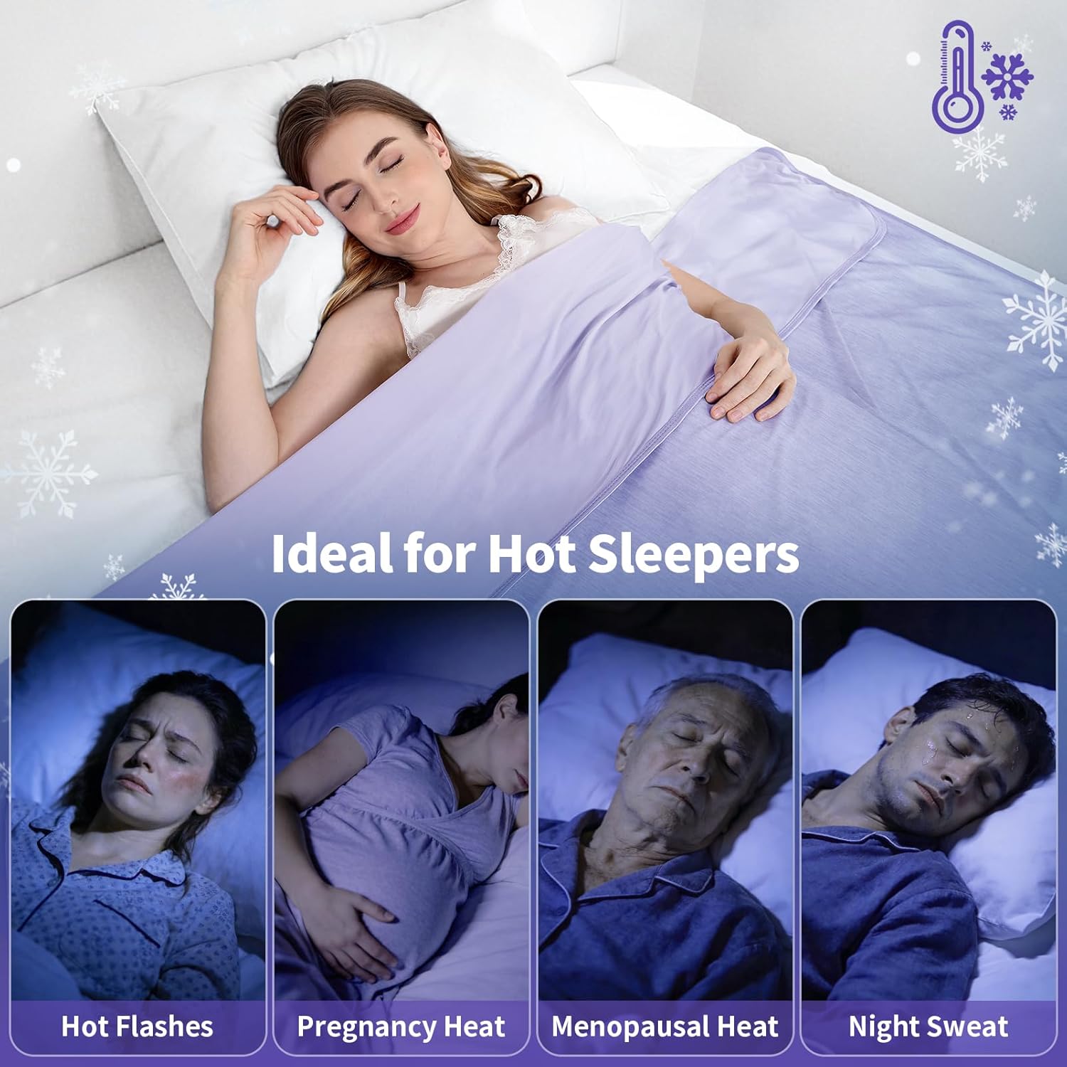 Cooling Blanket 60"x80" – Lightweight Double-Sided Q-Max 0.43 for Hot Sleepers