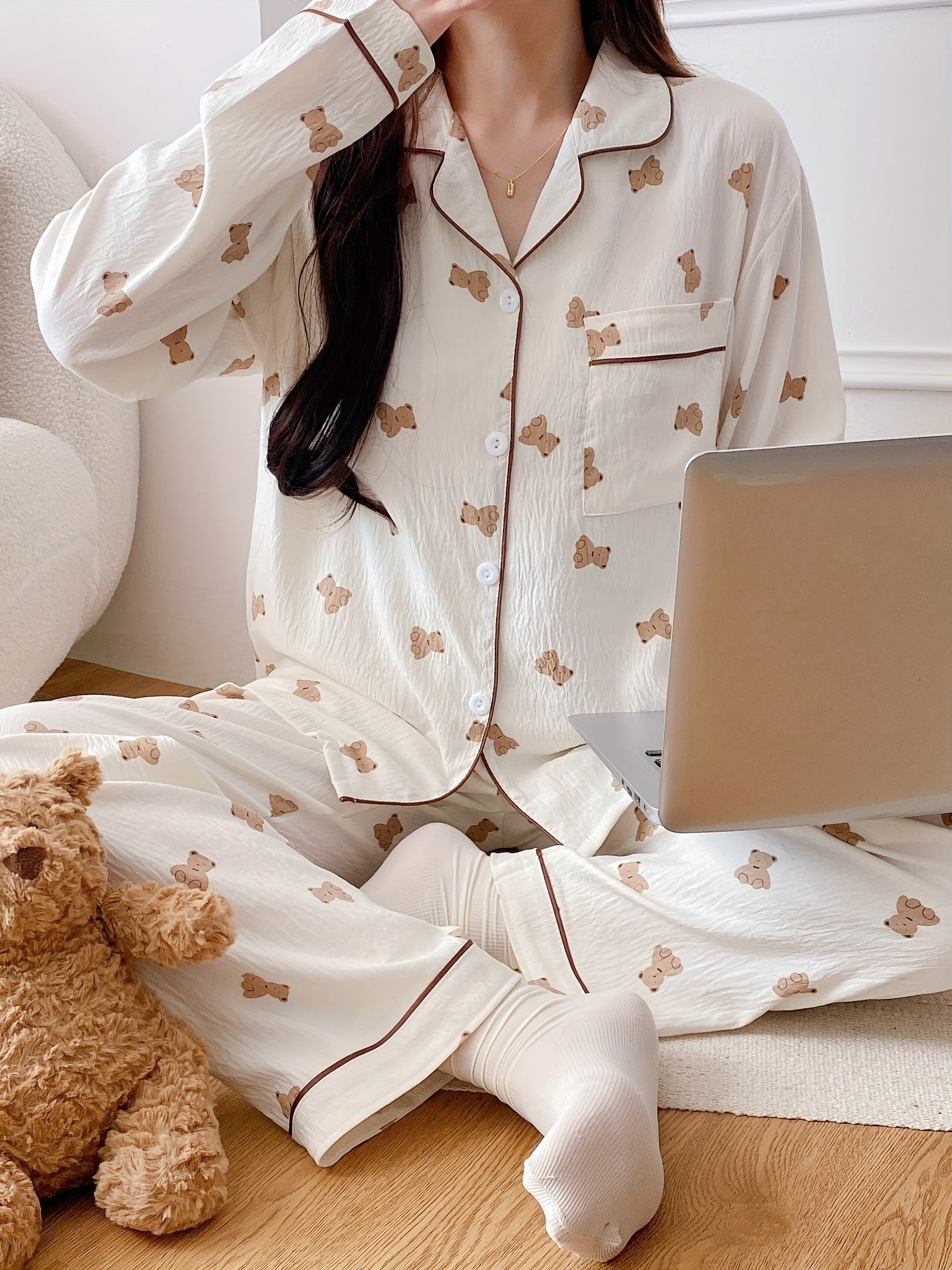 Women’s Pajama Set | Long Sleeve | Cozy Warmth & Stylish | Polyester