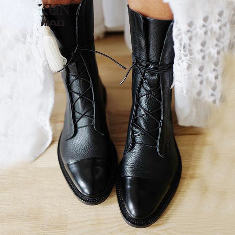Women’s Winter Boots | Genuine Leather & Waterproof | Thick Fur Lining | Ankle Height