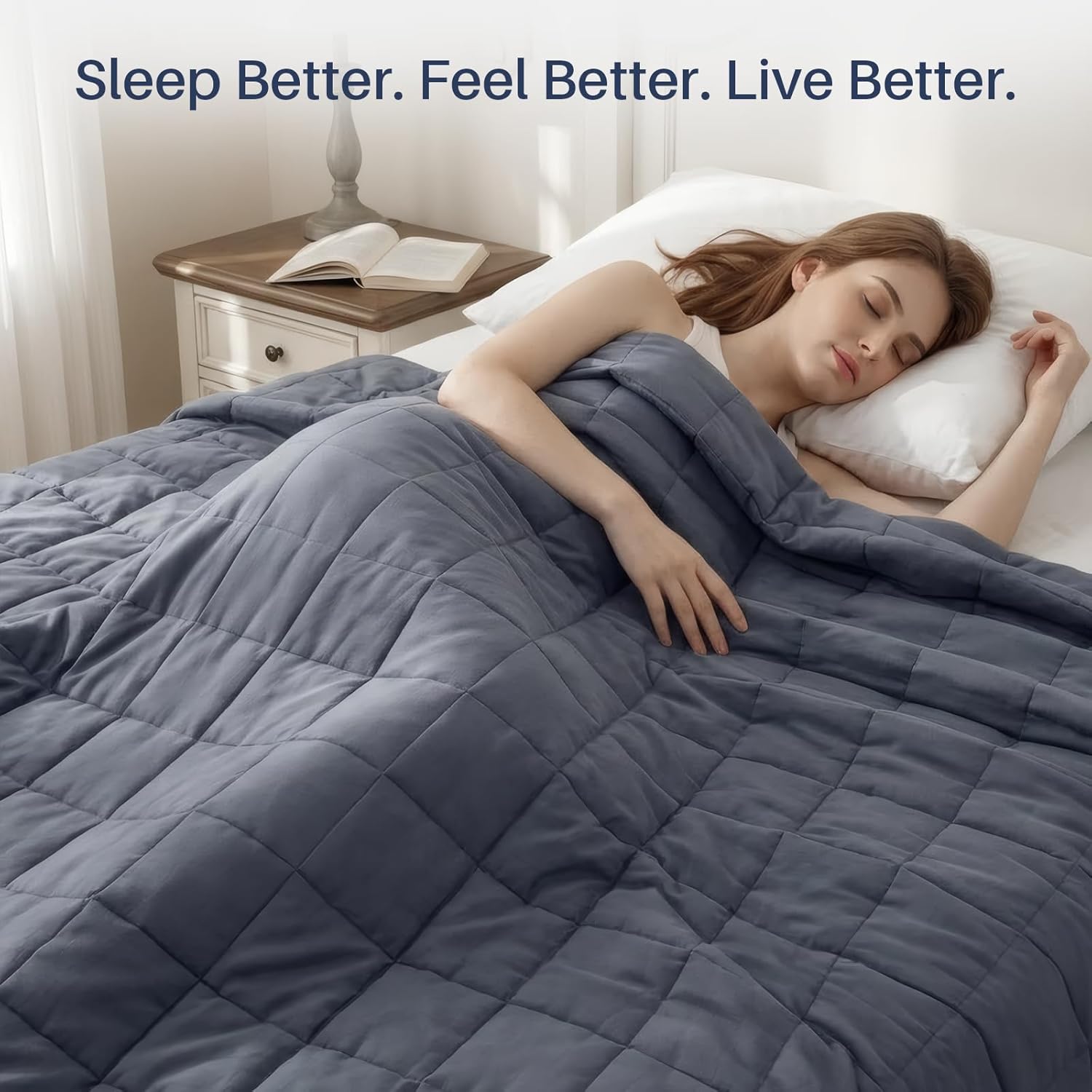 Cooling Weighted Blanket for Adults | Breathable All-Season Comfort