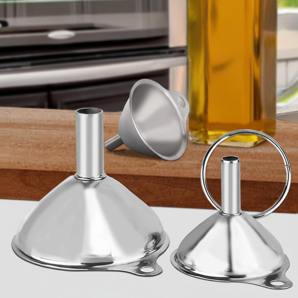Essential Stainless Steel Funnel Set for Easy Pouring