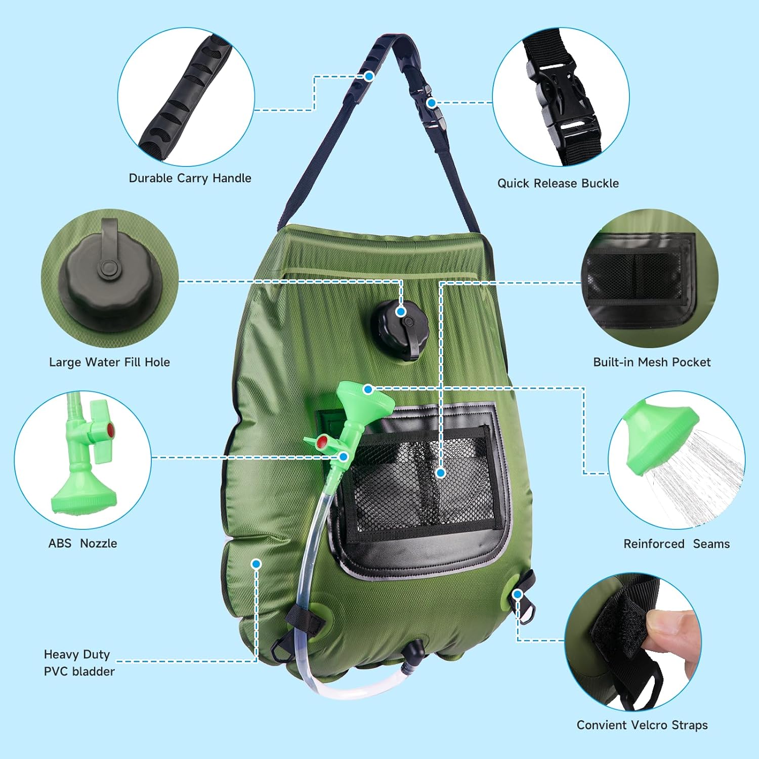 Camping Shower Bag - Portable Outdoor Water Storage