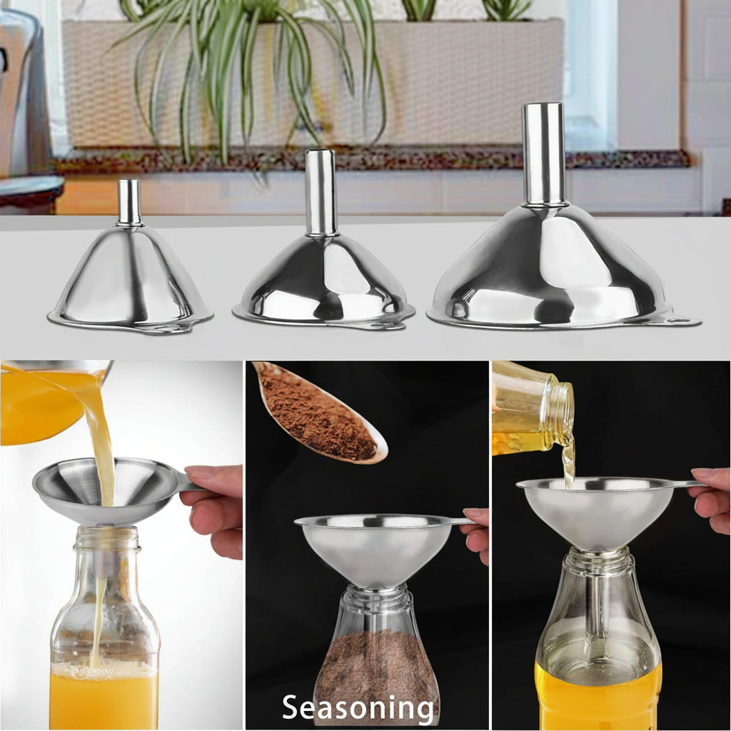 Essential Stainless Steel Funnel Set for Easy Pouring