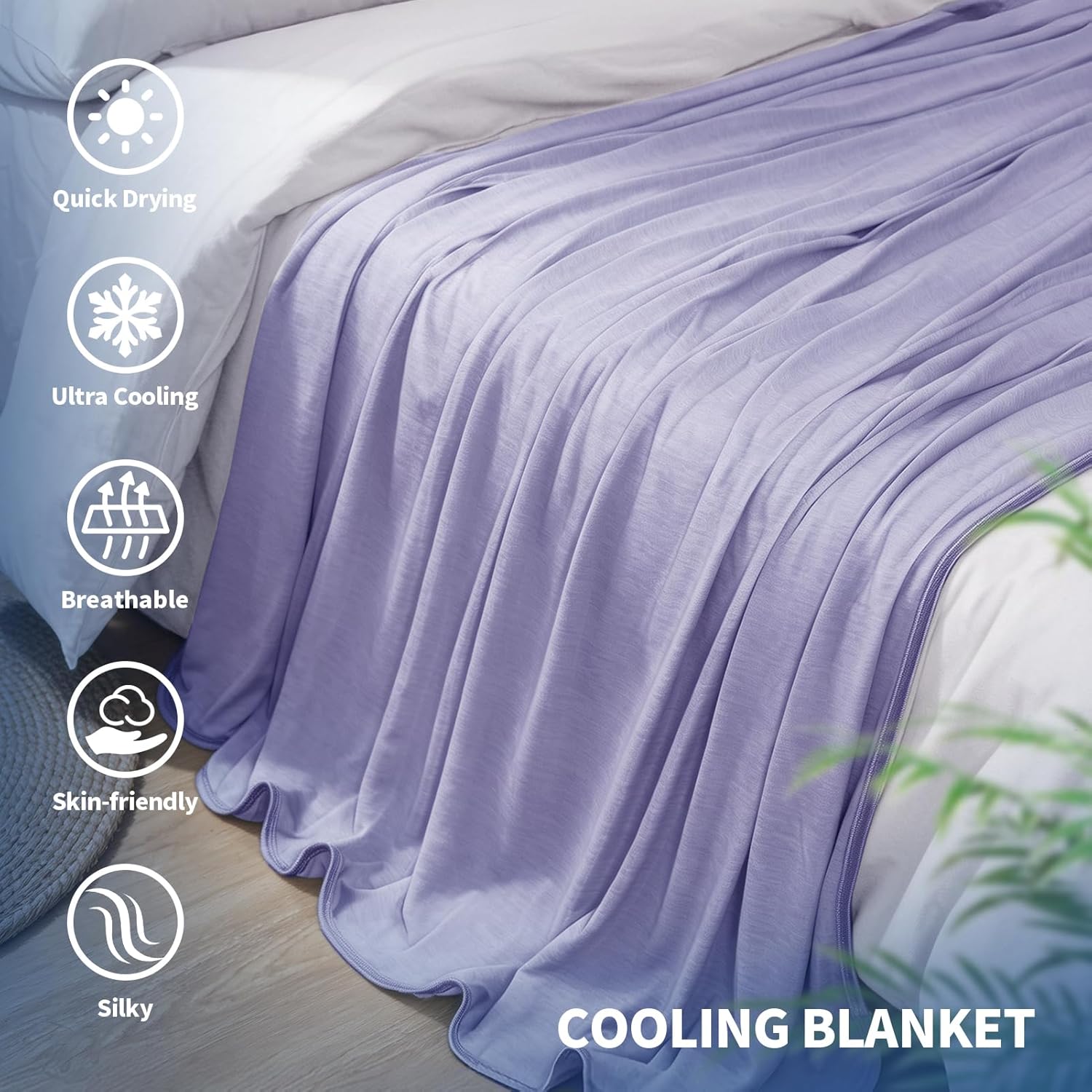 Cooling Blanket 60"x80" – Lightweight Double-Sided Q-Max 0.43 for Hot Sleepers