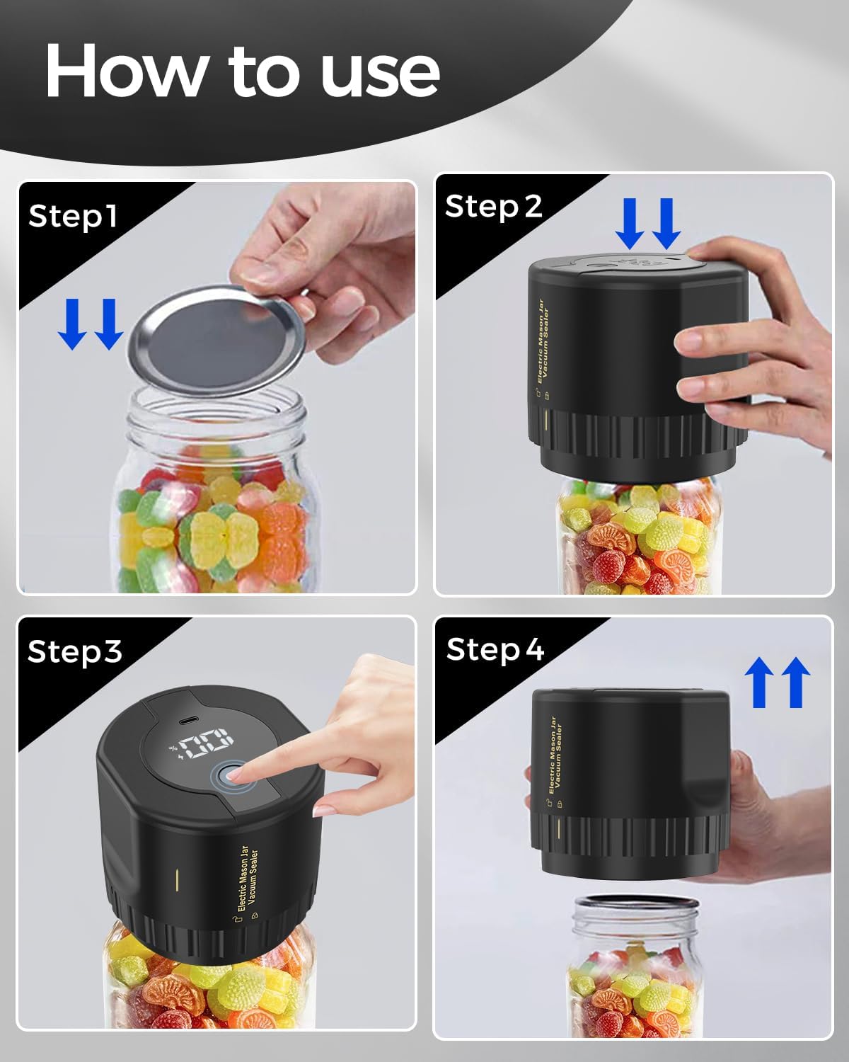 Electric Vacuum Sealer Set for Mason Jars