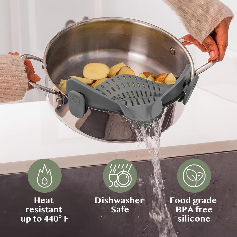 Innovative Clip-On Kitchen Strainer for Effortless Draining