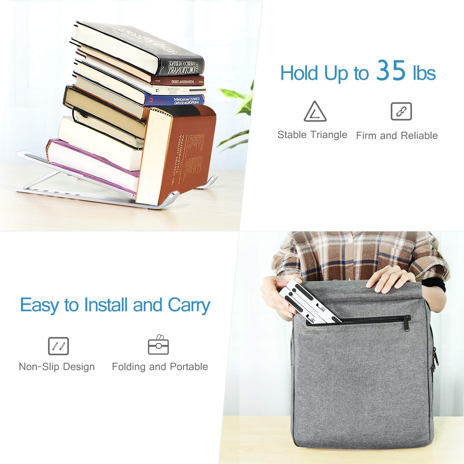 Portable Laptop Holder – Foldable Design for Easy Storage