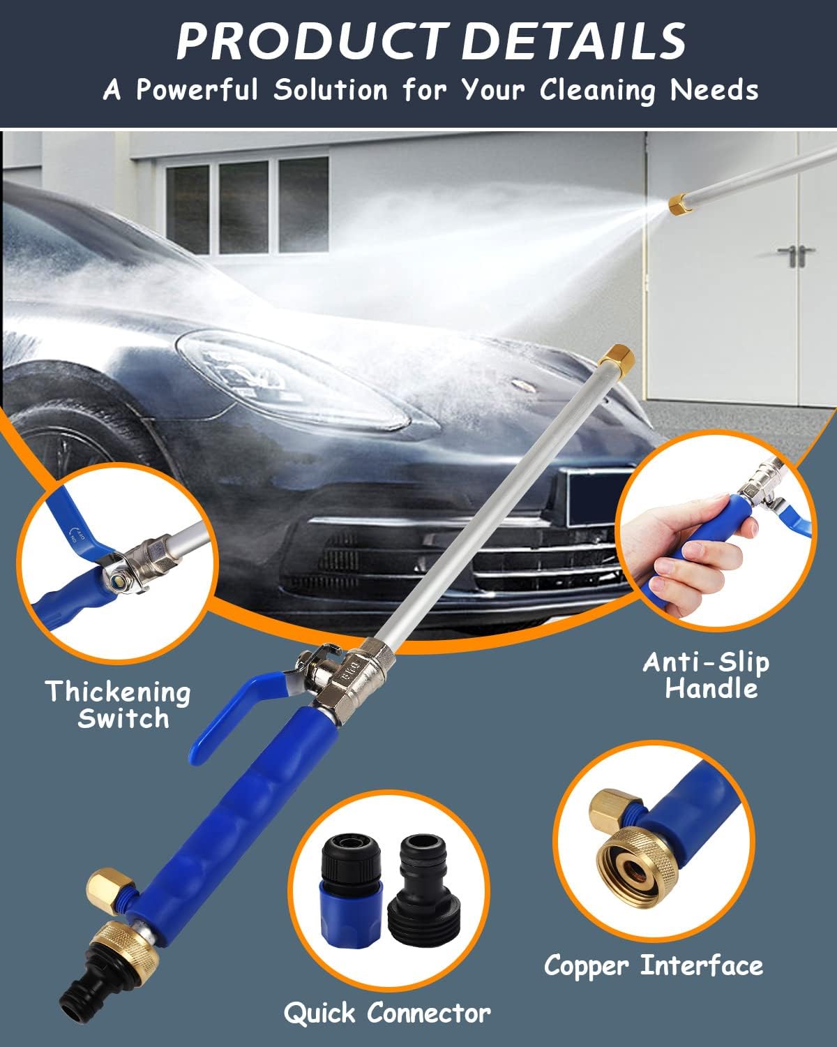 Effortless High-Pressure Nozzle for Garden Hoses