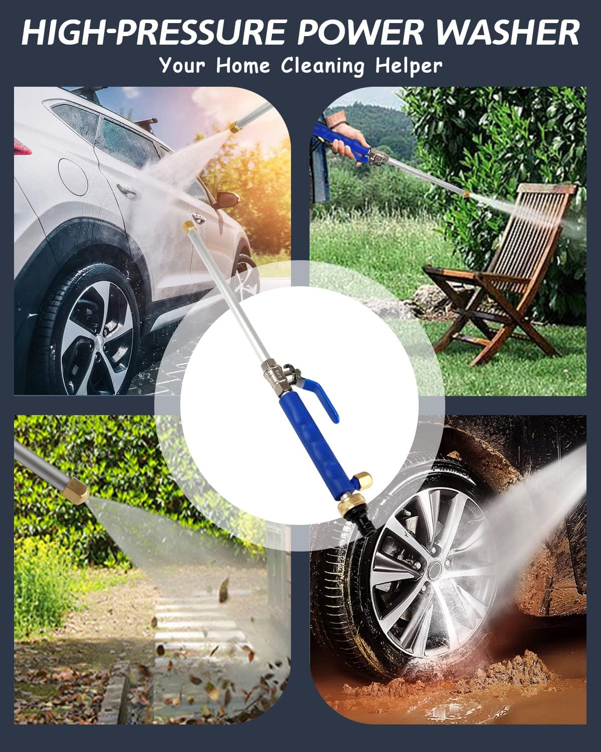 Effortless High-Pressure Nozzle for Garden Hoses