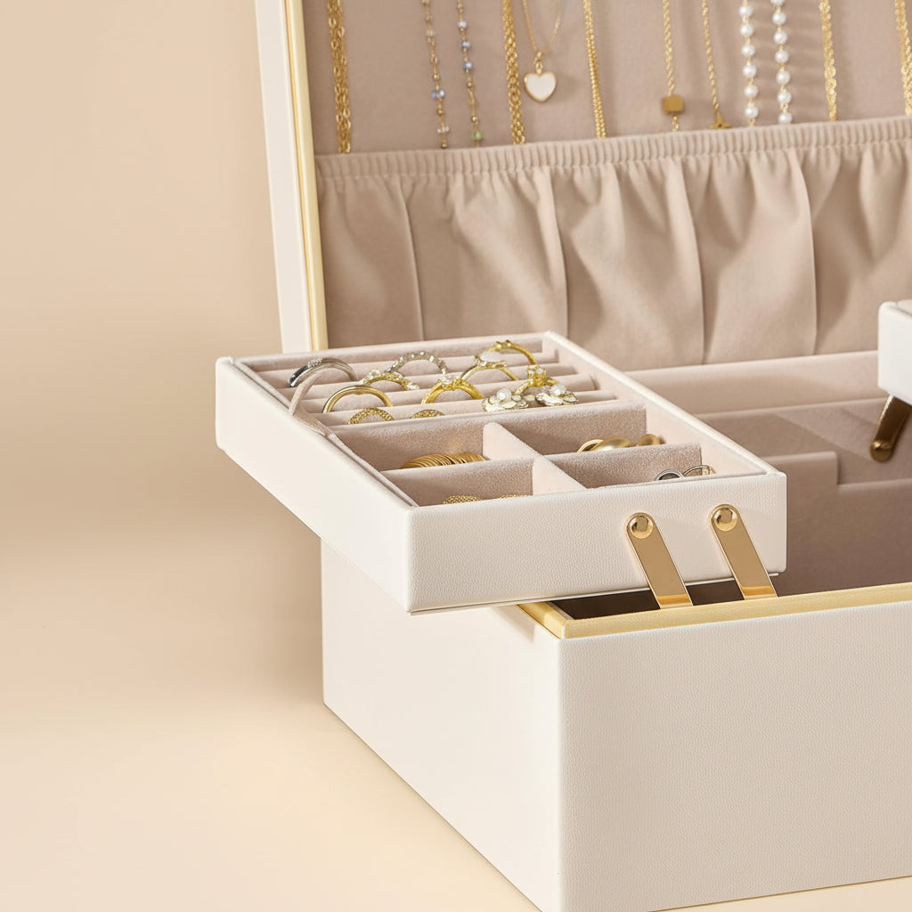 Elegant Dual-Layer Jewelry Organizer for Thoughtful Storage