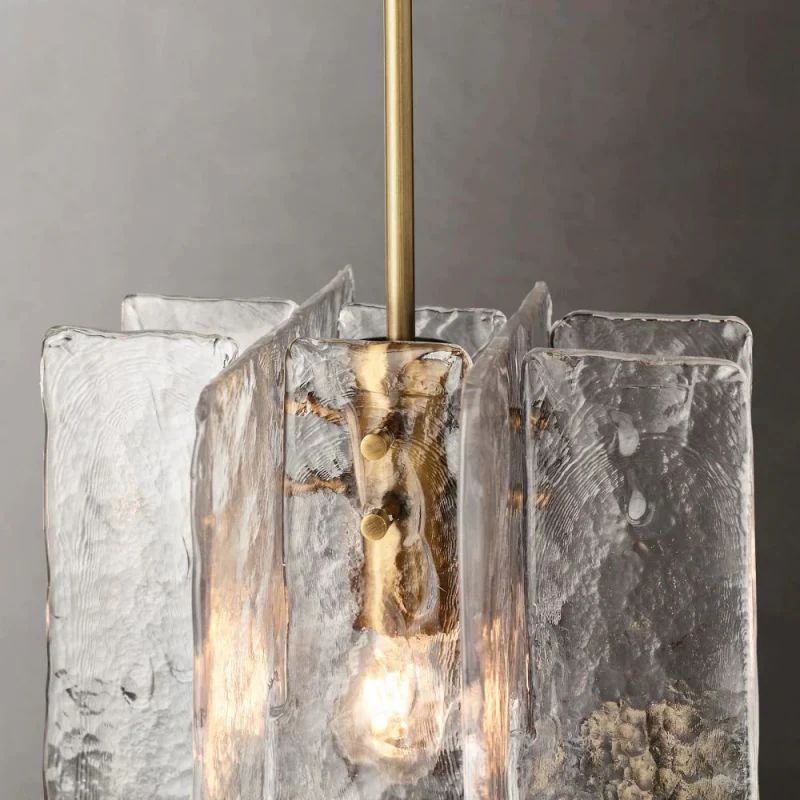 Avencea — Midcentury Modern Cast Glass Pendant Light with Dimmable Warm Glow