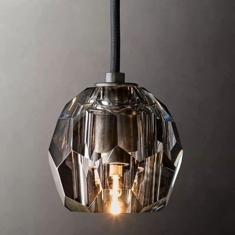 Liora — Handcrafted Crystal and Brass Pendant Light with Adjustable Design