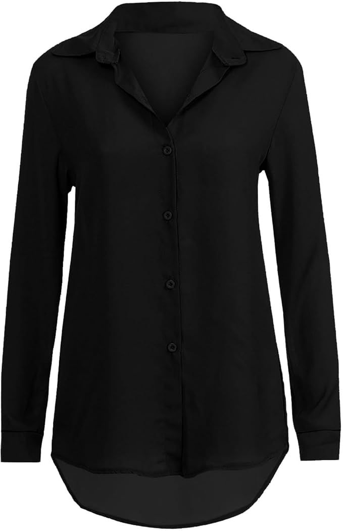 Women's Blouse | Elegant Chiffon Fabric | Versatile Long-Sleeve Design | Comfortable Fit