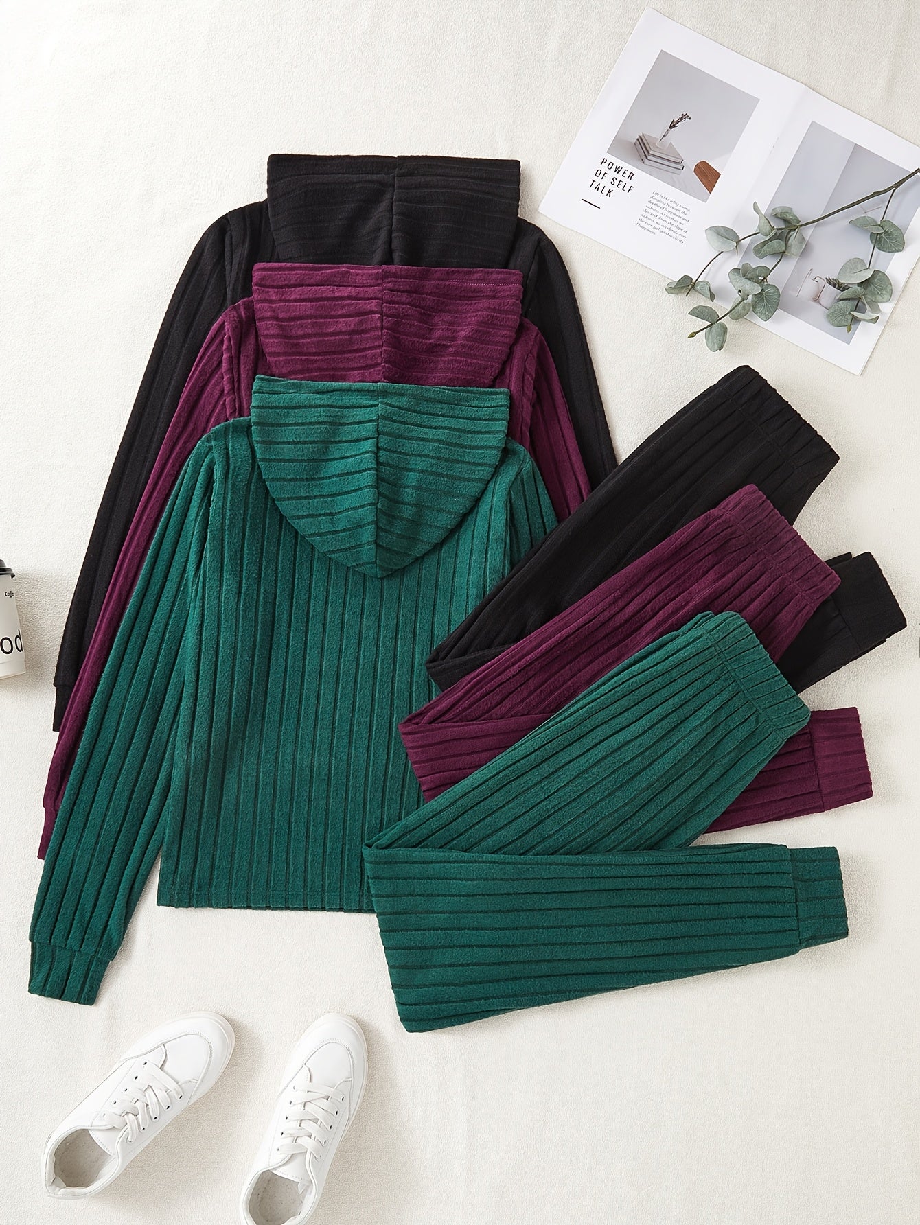 Women's Sportswear Set | Stretchy Ribbed | All-Day Comfort | Polyester