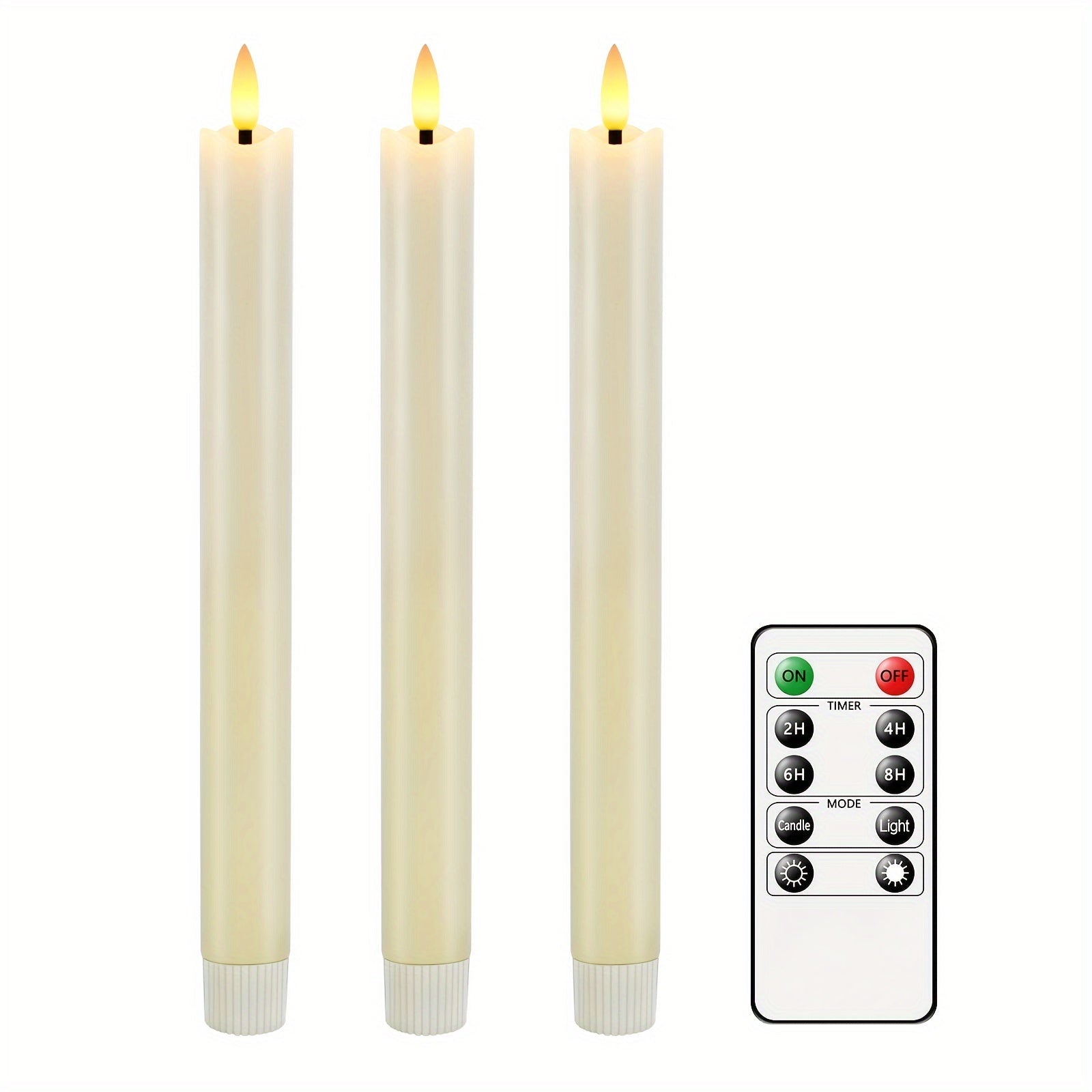 6-Piece Set Taavita, Flameless LED Cone Candles Made of Real Wax