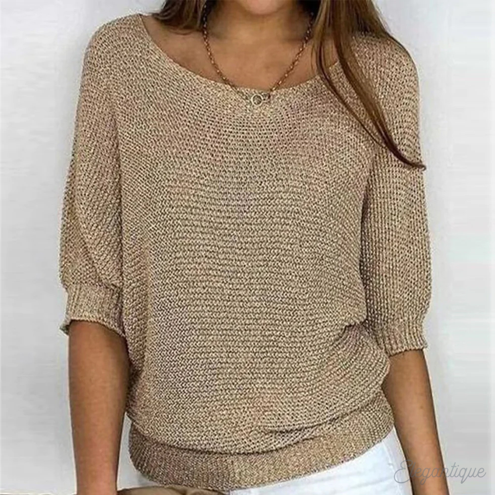 Women’s Sweater | Relaxed Fit Airy Knit | Crew Neck & Long Sleeves | Comfortable Casual Wear