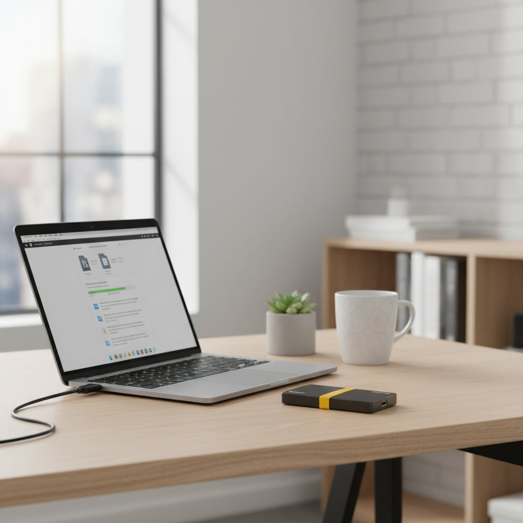 Slim USB-C Portable SSD for Effortless Tablet Storage
