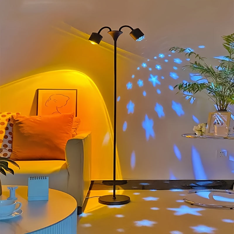 Serene Horizon Light Projector – Dual RGB Mood Lamp with 360° Rotation